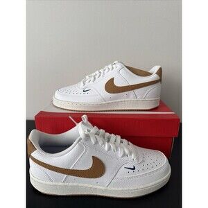 Nike Court Vision Low White Brown FV9952-102 Women's Sizes 10.5